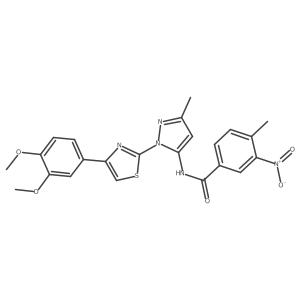 N-(1-(4-(3,4-dimethoxyphenyl)thiazol-2-yl)-3-methyl-1H-pyrazol-5-yl)-4-methyl-3-nitrobenzamide Structure