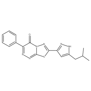 7-(3-isobutyl-1H-pyrazol-5-yl)-3-phenyl-4H-[1,3,4]thiadiazolo[2,3-c][1,2,4]triazin-4-one结构式