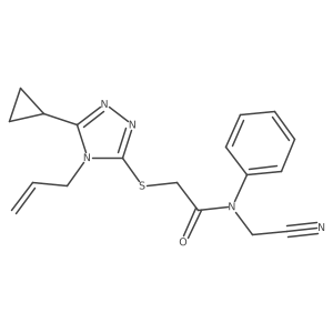 N-(cyanomethyl)-2-{[5-cyclopropyl-4-(prop-2-en-1-yl)-4H-1,2,4-triazol-3-yl]sulfanyl}-N-phenylacetamide结构式