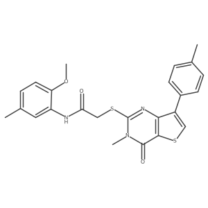 N-(2-methoxy-5-methylphenyl)-2-{[3-methyl-7-(4-methylphenyl)-4-oxo-3,4-dihydrothieno[3,2-d]pyrimidin-2-yl]sulfanyl}acetamide Structure