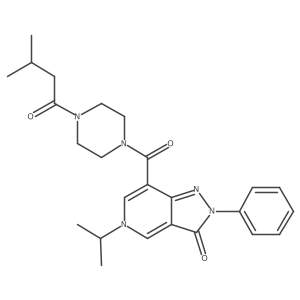 5-isopropyl-7-(4-(3-methylbutanoyl)piperazine-1-carbonyl)-2-phenyl-2H-pyrazolo[4,3-c]pyridin-3(5H)-one Structure