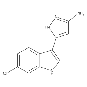 5-(6-chloro-1H-indol-3-yl)-1H-pyrazol-3-amine结构式