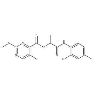 1-[(2-Chloro-4-fluorophenyl)carbamoyl]ethyl 5-chloro-2-(methylsulfanyl)pyrimidine-4-carboxylate Structure