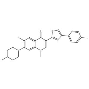 6-Fluoro-1-methyl-3-[3-(4-methylphenyl)-1,2,4-oxadiazol-5-yl]-7-(4-methylpiperidin-1-yl)-1,4-dihydroquinolin-4-one Structure