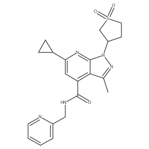 6-cyclopropyl-1-(1,1-dioxidotetrahydro-3-thienyl)-3-methyl-N-(2-pyridinylmethyl)-1H-pyrazolo[3,4-b]pyridine-4-carboxamide结构式