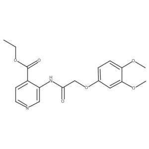 Ethyl 3-[2-(3,4-dimethoxyphenoxy)acetamido]pyridine-4-carboxylate结构式