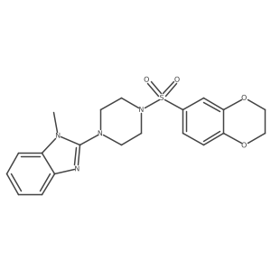 2-(4-((2,3-dihydrobenzo[b][1,4]dioxin-6-yl)sulfonyl)piperazin-1-yl)-1-methyl-1H-benzo[d]imidazole结构式