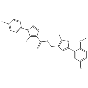 [2-(5-bromo-2-methoxyphenyl)-5-methyl-1,3-oxazol-4-yl]methyl 1-(4-fluorophenyl)-5-methyl-1H-1,2,3-triazole-4-carboxylate Structure