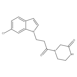 4-[3-(6-chloro-1H-indol-1-yl)propanoyl]piperazin-2-one Structure