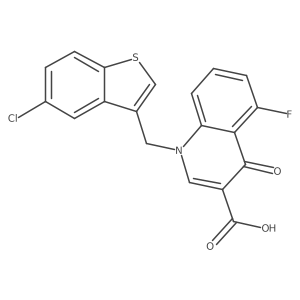 1-[(5-Chlorobenzo[b]thien-3-yl)methyl]-5-fluoro-1,4-dihydro-4-oxo-3-quinolinecarboxylic acid结构式