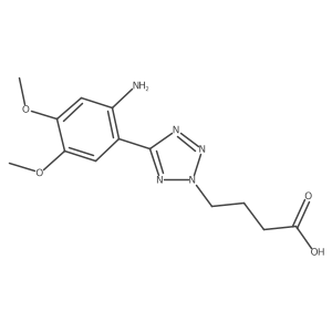 4-[5-(2-amino-4,5-dimethoxyphenyl)-2H-tetrazol-2-yl]butanoic acid结构式