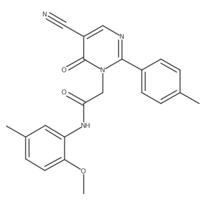 2-(5-cyano-6-oxo-2-(p-tolyl)pyrimidin-1(6H)-yl)-N-(2-methoxy-5-methylphenyl)acetamide Structure