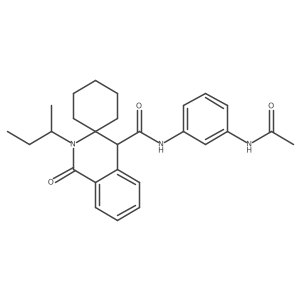 N-[3-(acetylamino)phenyl]-2'-(butan-2-yl)-1'-oxo-1',4'-dihydro-2'H-spiro[cyclohexane-1,3'-isoquinoline]-4'-carboxamide结构式