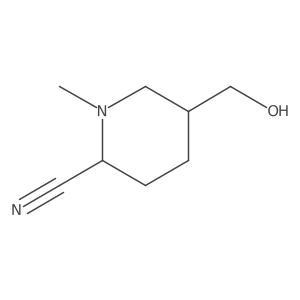 2-Piperidinecarbonitrile, 5-(hydroxymethyl)-1-methyl-, cis-结构式