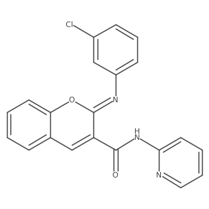 (2Z)-2-[(3-chlorophenyl)imino]-N-(pyridin-2-yl)-2H-chromene-3-carboxamide结构式