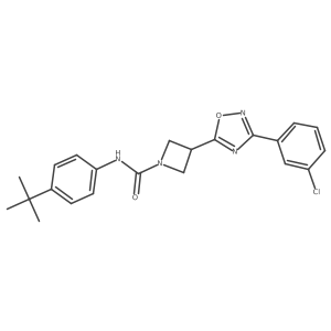 N-(4-(tert-butyl)phenyl)-3-(3-(3-chlorophenyl)-1,2,4-oxadiazol-5-yl)azetidine-1-carboxamide结构式