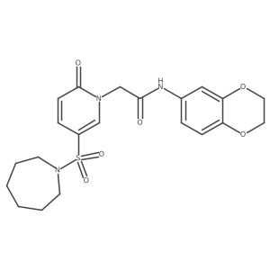 2-[5-(azepane-1-sulfonyl)-2-oxo-1,2-dihydropyridin-1-yl]-N-(2,3-dihydro-1,4-benzodioxin-6-yl)acetamide结构式