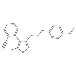 2-(3-((4-Methoxybenzyloxy)methyl)-5-methylisoxazol-4-yl)benzonitrile结构式