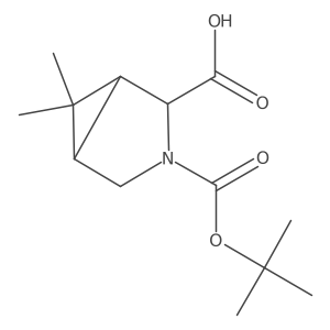 (1S,2R,5R)-3-(Tert-butoxycarbonyl)-6,6-dimethyl-3-azabicyclo[3.1.0]hexane-2-carboxylic acid Structure