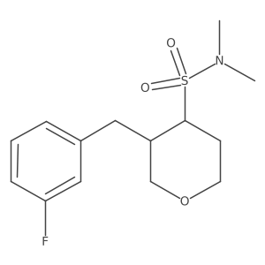 3-(3-fluorobenzyl)-N,N-dimethyltetrahydro-2H-pyran-4-sulfonamide结构式