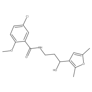 5-Chloro-N-[3-(2,5-dimethylfuran-3-YL)-3-hydroxypropyl]-2-methoxybenzamide结构式