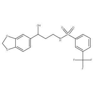 N-(3-(benzo[d][1,3]dioxol-5-yl)-3-hydroxypropyl)-3-(trifluoromethyl)benzenesulfonamide结构式