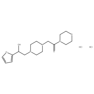 2-(4-(2-(Furan-2-yl)-2-hydroxyethyl)piperazin-1-yl)-1-morpholinoethanone dihydrochloride结构式