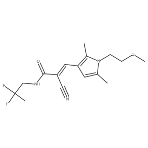 (E)-2-Cyano-3-[1-(2-methoxyethyl)-2,5-dimethylpyrrol-3-yl]-N-(2,2,2-trifluoroethyl)prop-2-enamide Structure