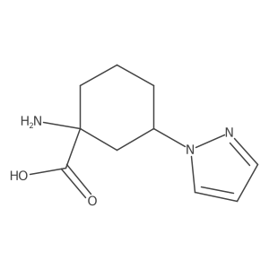 1-amino-3-(1H-pyrazol-1-yl)cyclohexane-1-carboxylic acid结构式