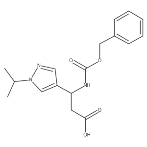 (3R)-3-{[(benzyloxy)carbonyl]amino}-3-[1-(propan-2-yl)-1H-pyrazol-4-yl]propanoic acid Structure