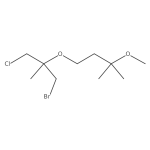 1-[(1-Bromo-3-chloro-2-methylpropan-2-yl)oxy]-3-methoxy-3-methylbutane结构式