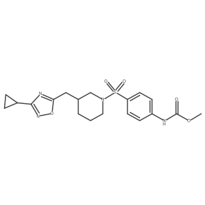 Methyl (4-((3-((3-cyclopropyl-1,2,4-oxadiazol-5-yl)methyl)piperidin-1-yl)sulfonyl)phenyl)carbamate结构式