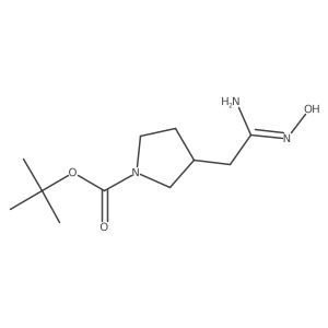 Tert-butyl 3-(2-amino-2-(hydroxyimino)ethyl)pyrrolidine-1-carboxylate结构式