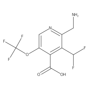 2-(Aminomethyl)-3-(difluoromethyl)-5-(trifluoromethoxy)pyridine-4-carboxylic acid Structure