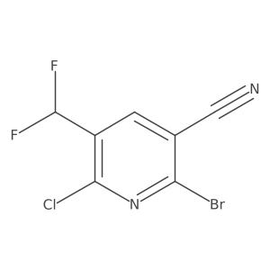 2-Bromo-6-chloro-5-(difluoromethyl)nicotinonitrile Structure