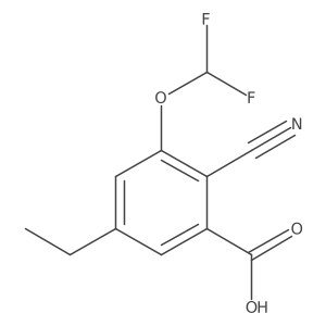 2-Cyano-3-(difluoromethoxy)-5-ethylbenzoic acid结构式