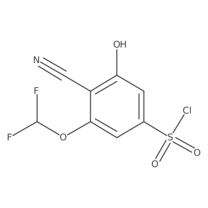4-Cyano-3-(difluoromethoxy)-5-hydroxybenzene-1-sulfonyl chloride Structure