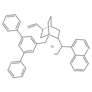 (1S,2R,4S,5R)-1-([1,1':3',1''-Terphenyl]-5'-ylmethyl)-2-((S)-hydroxy(quinolin-4-yl)methyl)-5-vinylquinuclidin-1-ium bromide Structure
