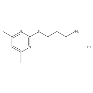 3-((4,6-Dimethylpyrimidin-2-yl)thio)propan-1-amine hydrochloride结构式