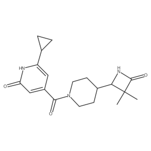 6-Cyclopropyl-4-[4-(3,3-dimethyl-4-oxoazetidin-2-yl)piperidine-1-carbonyl]-1H-pyridin-2-one结构式