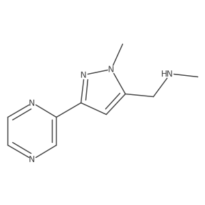 N-methyl-1-(1-methyl-3-(pyrazin-2-yl)-1H-pyrazol-5-yl)methanamine结构式