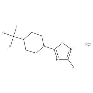 3-Methyl-5-(4-(trifluoromethyl)piperidin-1-yl)-1,2,4-thiadiazole hydrochloride结构式