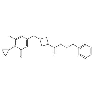 4-((1-(2-(benzylthio)acetyl)azetidin-3-yl)oxy)-1-cyclopropyl-6-methylpyridin-2(1H)-one结构式