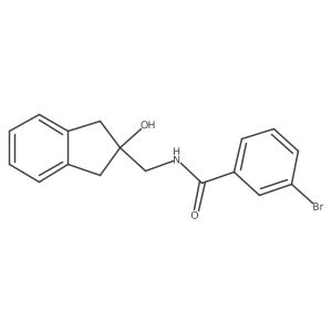 3-bromo-N-((2-hydroxy-2,3-dihydro-1H-inden-2-yl)methyl)benzamide Structure