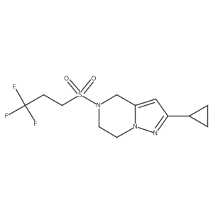 2-Cyclopropyl-5-((3,3,3-trifluoropropyl)sulfonyl)-4,5,6,7-tetrahydropyrazolo[1,5-a]pyrazine结构式
