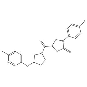 1-(4-Fluorophenyl)-4-(3-((6-methylpyridazin-3-yl)oxy)pyrrolidine-1-carbonyl)pyrrolidin-2-one结构式