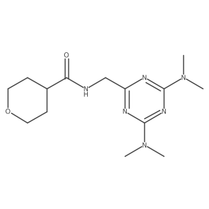 N-((4,6-bis(dimethylamino)-1,3,5-triazin-2-yl)methyl)tetrahydro-2H-pyran-4-carboxamide结构式