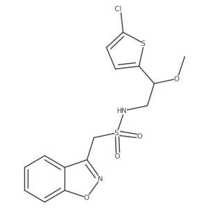 1-(benzo[d]isoxazol-3-yl)-N-(2-(5-chlorothiophen-2-yl)-2-methoxyethyl)methanesulfonamide结构式