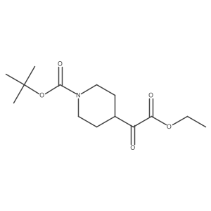 4-Piperidineacetic acid, 1-[(1,1-dimethylethoxy)carbonyl]-alpha-oxo-, ethyl ester结构式