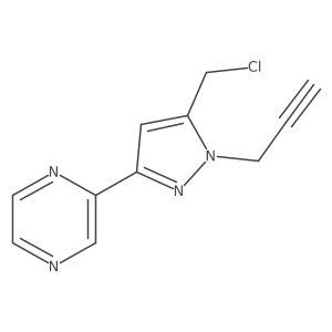 2-(5-(chloromethyl)-1-(prop-2-yn-1-yl)-1H-pyrazol-3-yl)pyrazine结构式